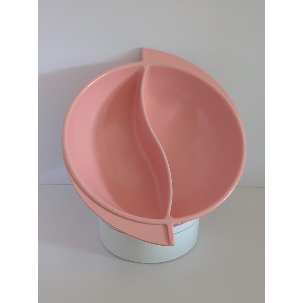 Vintage 1950s Boonton Ware Atomic Pink‎ 8" Divided Serving Melamine Bowl 605